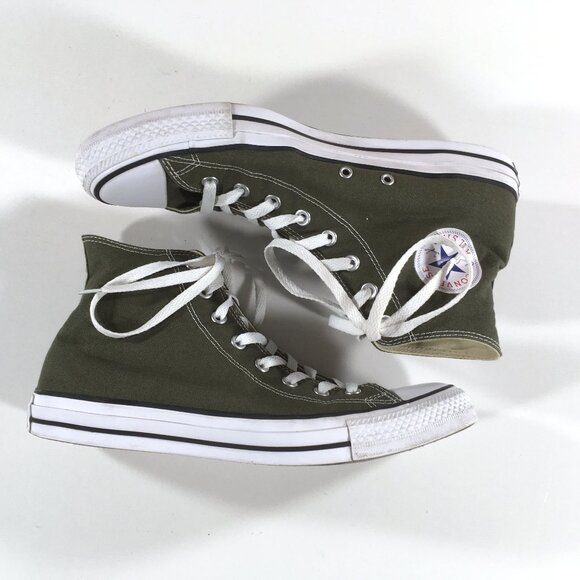 Converse CTAS High Top Sneakers Mens Size 11.5 Green Canvas 151175F - Picture 2 of 9